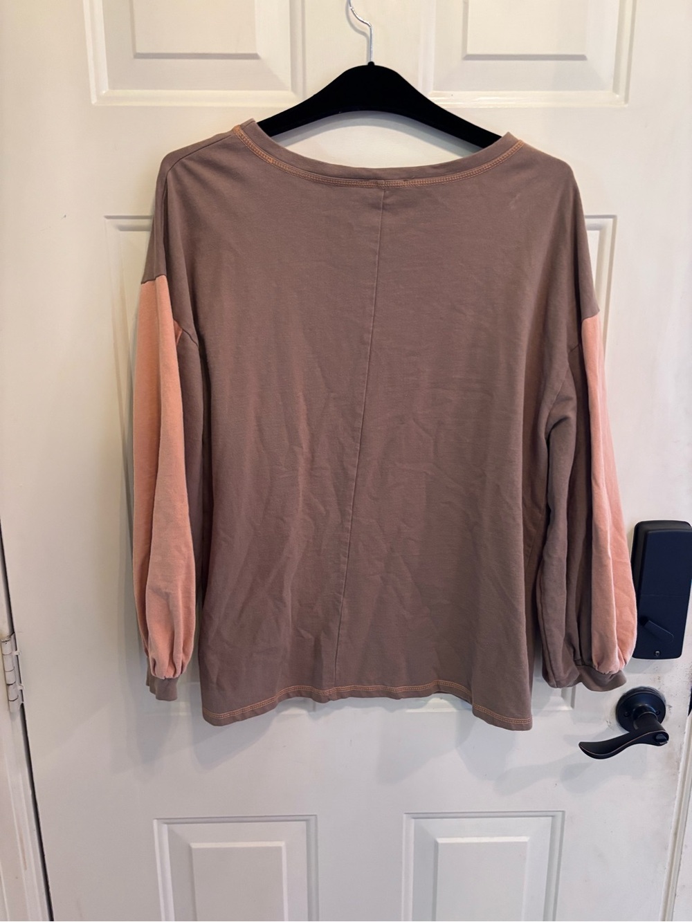 easel Two-Tone Pullover Sweatshirt in Brown & Orange - Picture 3 of 4
